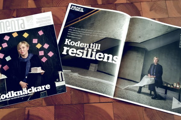 Sanna Hederus på omslaget till Tidningen Cementa