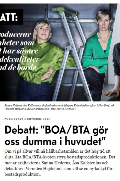 Debattartikel i Fastighetstidningen